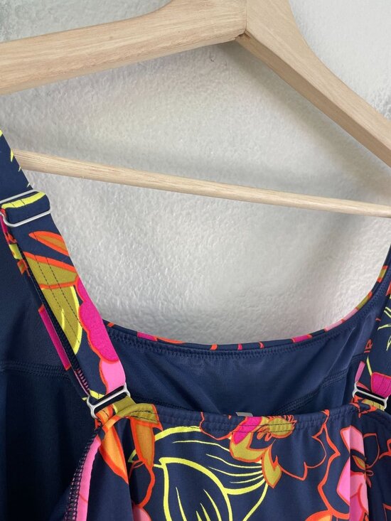 Lands End Womens Plus 18 Floral Tankini Swimsuit Adjustable Straps Beach Pool - Picture 5 of 6